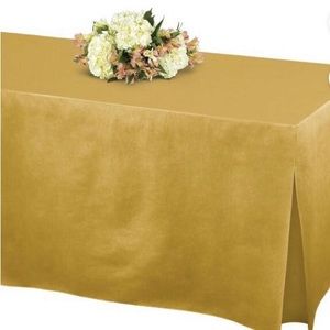 Table cover vinyl new Amscan 27"H x 31"W x 72" D gold flannel backed fitted